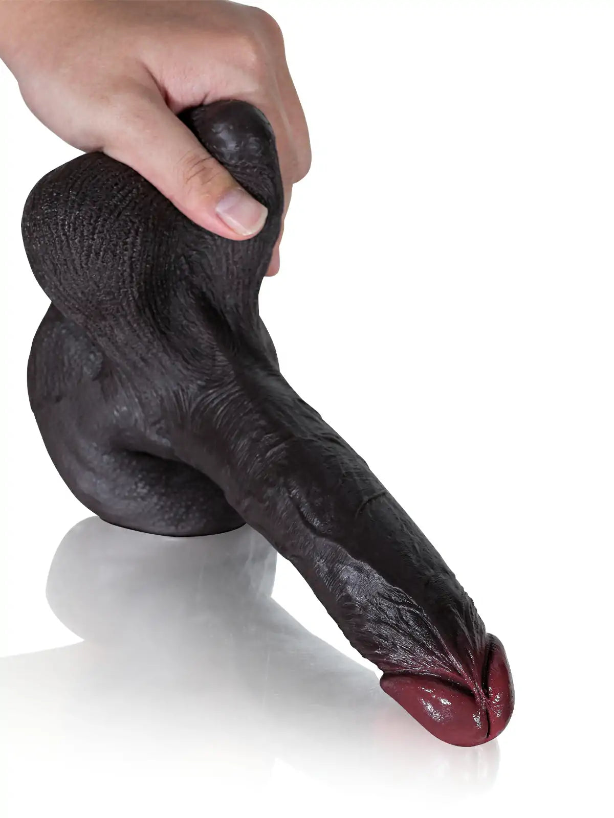 Nolan 8.6" x 1.7" Black Realistic Dildo with Squeezable Swinging Balls & Strong Hands-Free Suction-6