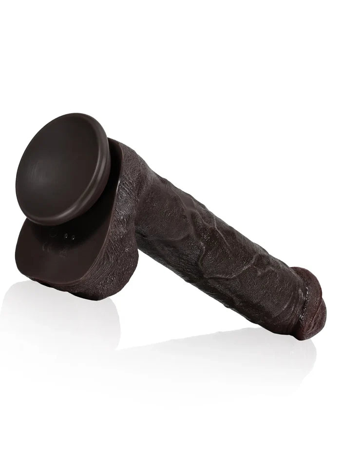 Desmond 11.29" x 1.88" Dark Brown Thrusting Vibrating Dildo with Movable Balls-6