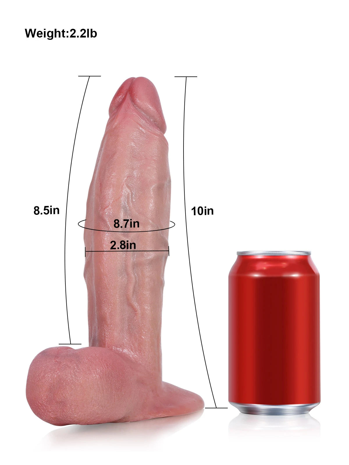 Colton 10.2" x 2.8" Bold Thick Dildo Designed For Vac-U-Lock