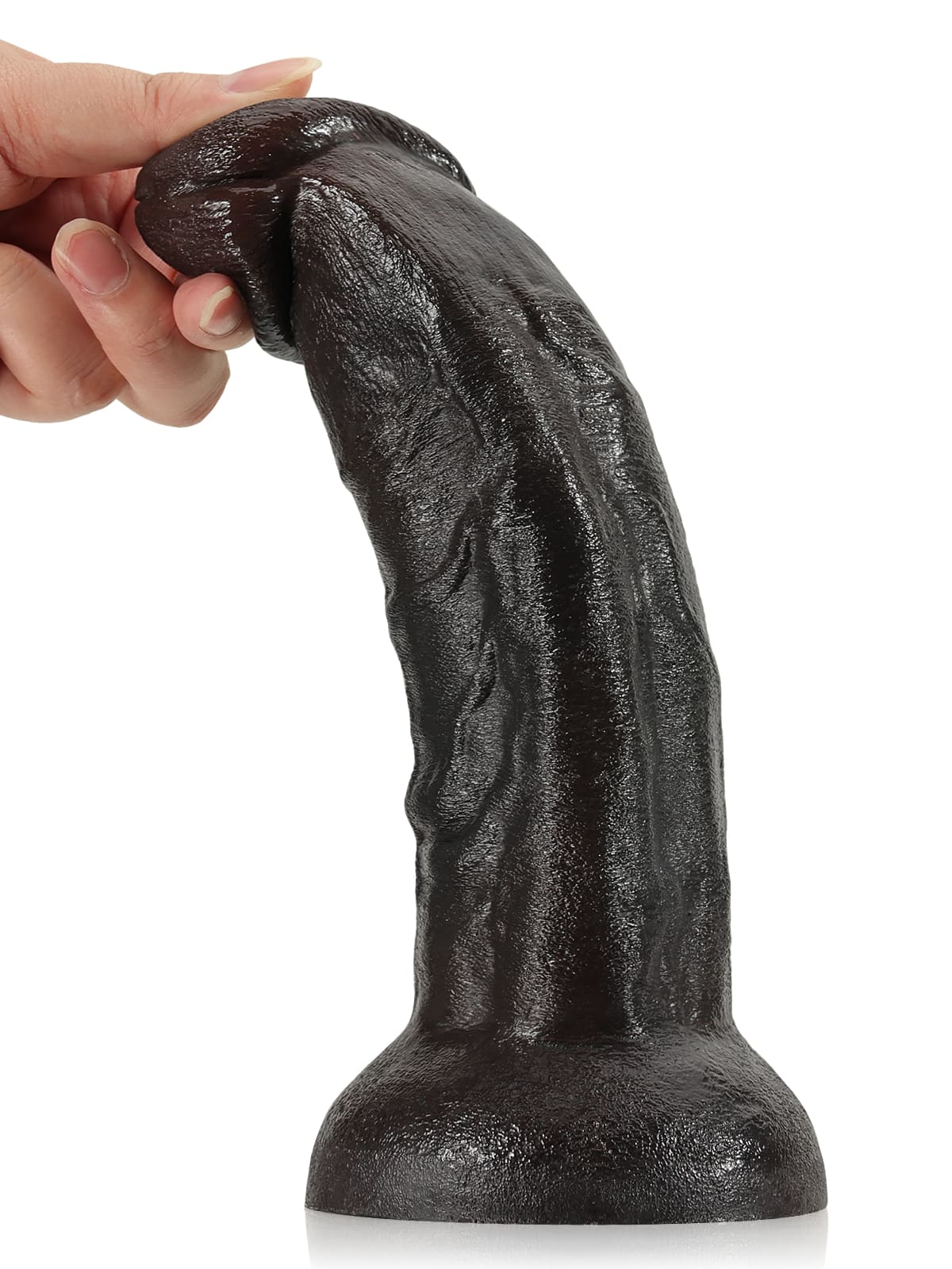 Fisher Black Curved Dildo G Spot Realistic Dildo No Balls - 8*1.9 Inch