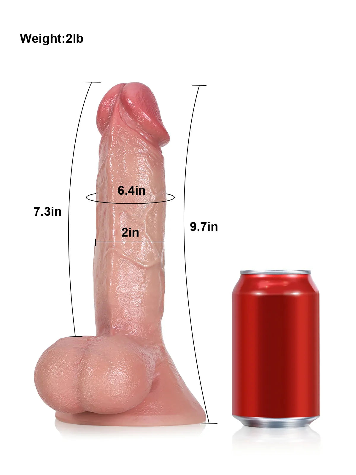 Frontier 9.7" x 2" Bendable Realistic Silicone Dildo with Veins, Swinging Balls & Suction Base