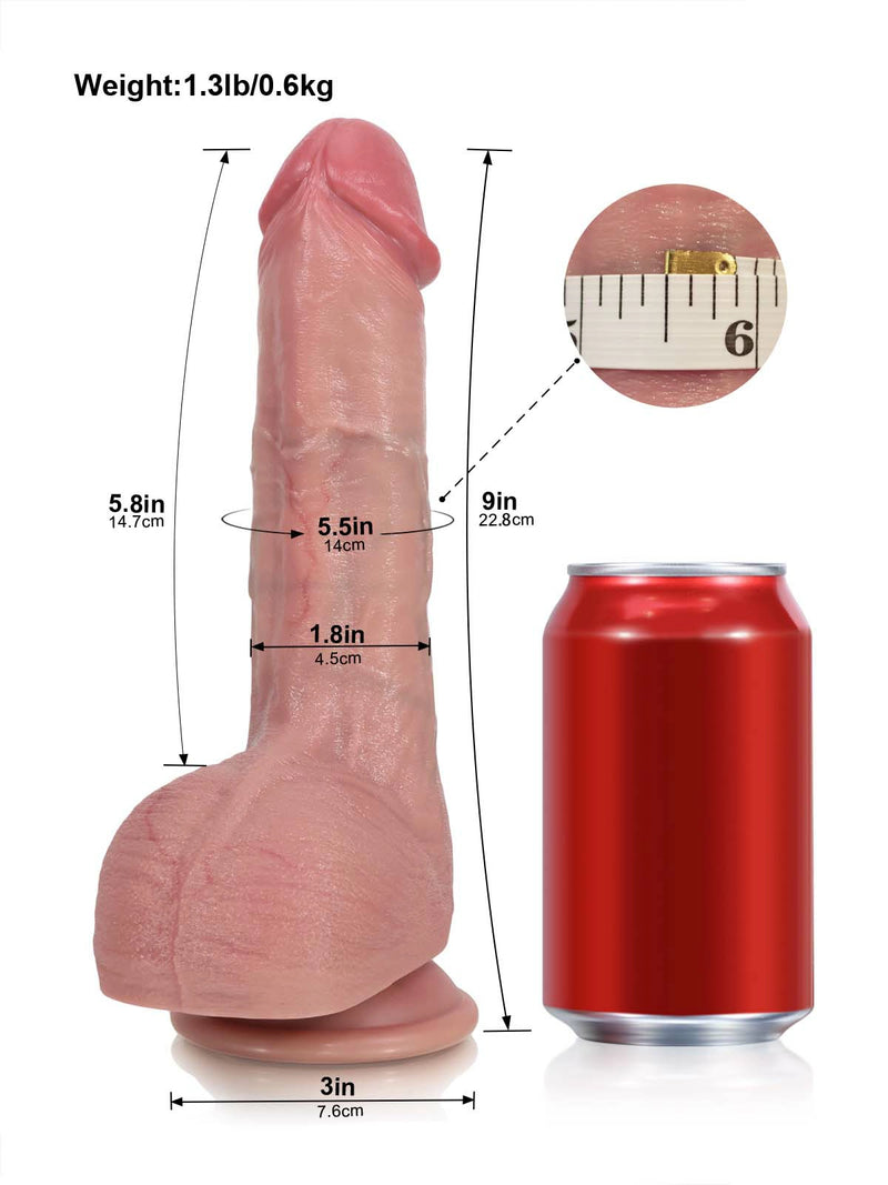 Gavin 9" x 1.8" Veined Realistic Dildo with Thrusting, Heating & Ring Remote-2
