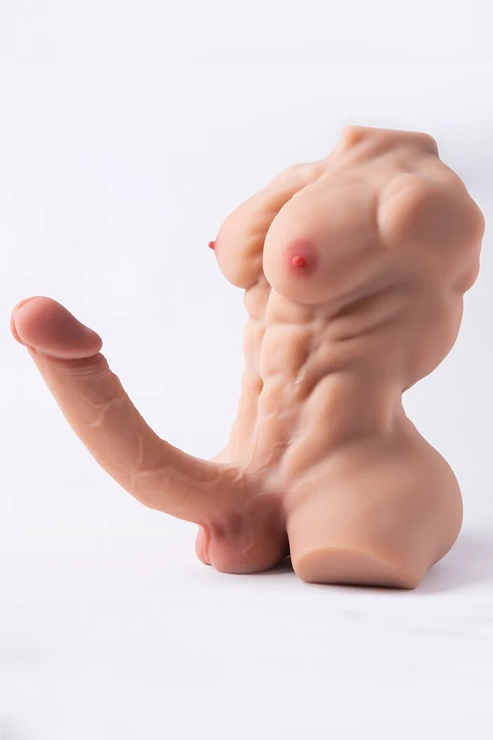 Grant 8.37LB Muscular Male Torso with 3D Anal Channel & 7.87" Metal-Core Bendable Dildo-1