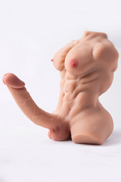 Grant 8.37LB Muscular Male Torso with 3D Anal Channel & 7.87" Metal-Core Bendable Dildo-1