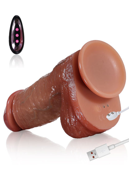 Freddie Huge Thick 3 Modes Thrusting & Vibrating Dildo- 9.3*2.2 Inch