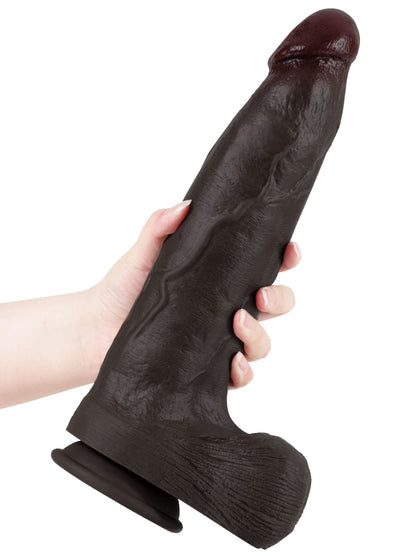 Henry Dual Density Silicone Huge & Thick Realistic Black Dildo- 12*2.8 Inch