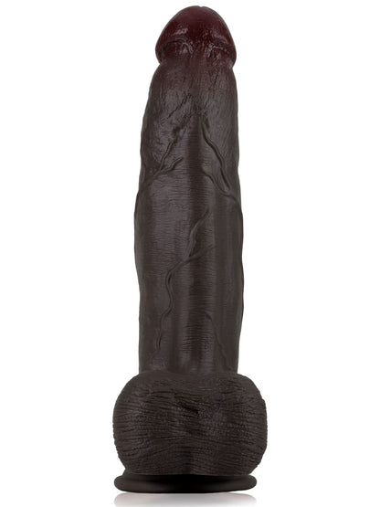 Henry Dual Density Silicone Huge & Thick Realistic Black Dildo- 12*2.8 Inch