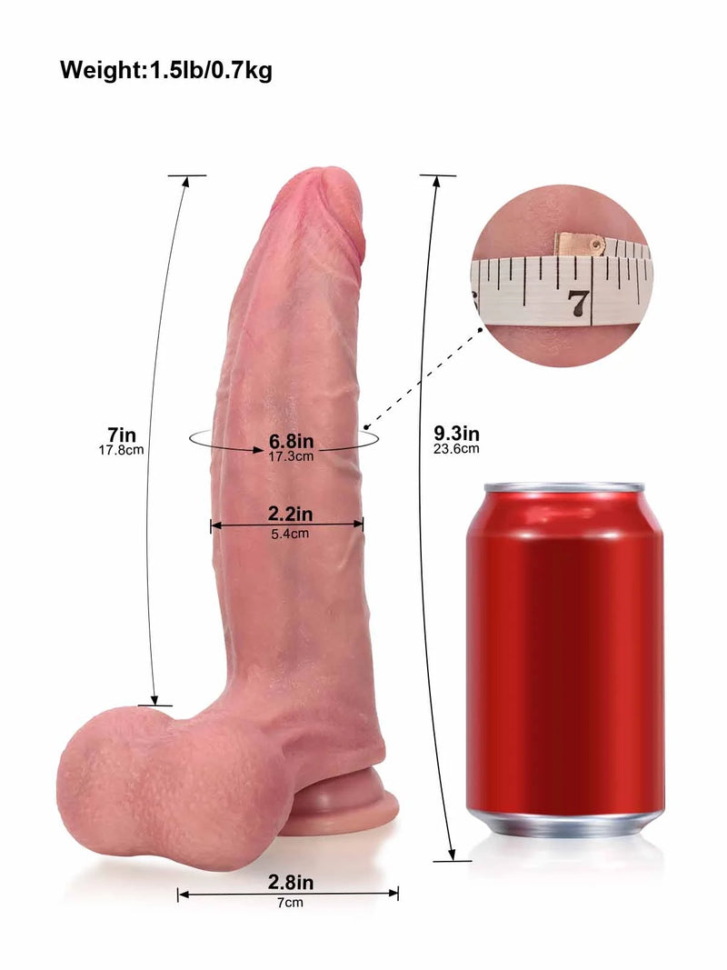 Hunter 9.3" x 2.2" Long Curved Realistic Dildo with Slim Head & Pronounced Ridge-2