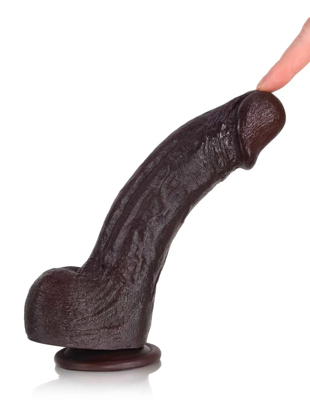 Jake 8.3" x 1.7" Bendable Realistic Dildo with Swollen Head & Suction Base-10
