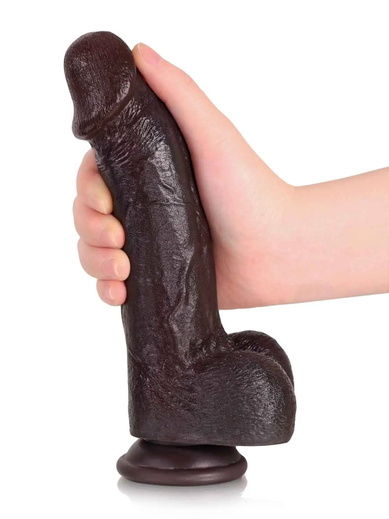 Jake 8.3" x 1.7" Bendable Realistic Dildo with Swollen Head & Suction Base-11