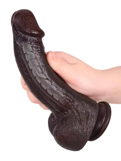 Jake 8.3" x 1.7" Bendable Realistic Dildo with Swollen Head & Suction Base-12