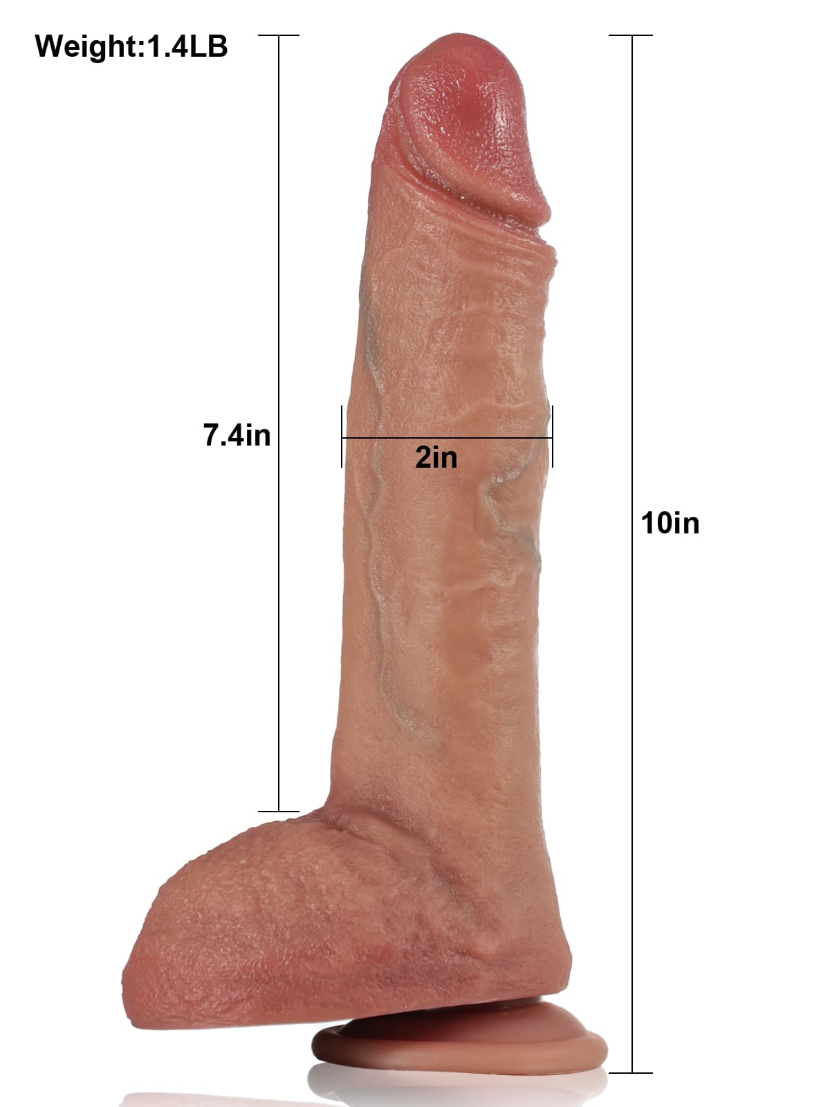Louisiana 10" x 2" Remote-Control Thrusting Dildo with Swing Motion