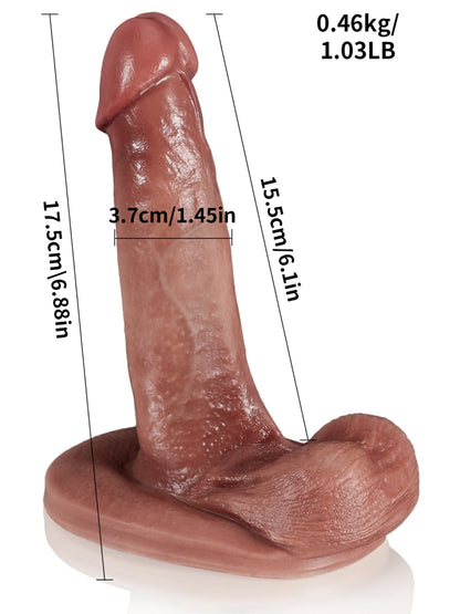 Leo 6.9" x 1.5" Beginner-Friendly Sliding Skin Realistic Dildo