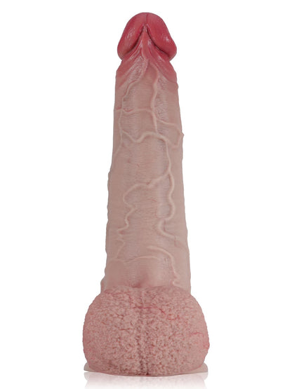 Lewis Thick Huge Soft Sliding Skin Dildo With Foreskin - 10*2.1 Inch