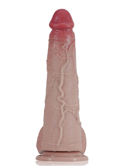 Lewis Thick Huge Soft Sliding Skin Dildo With Foreskin - 10*2.1 Inch