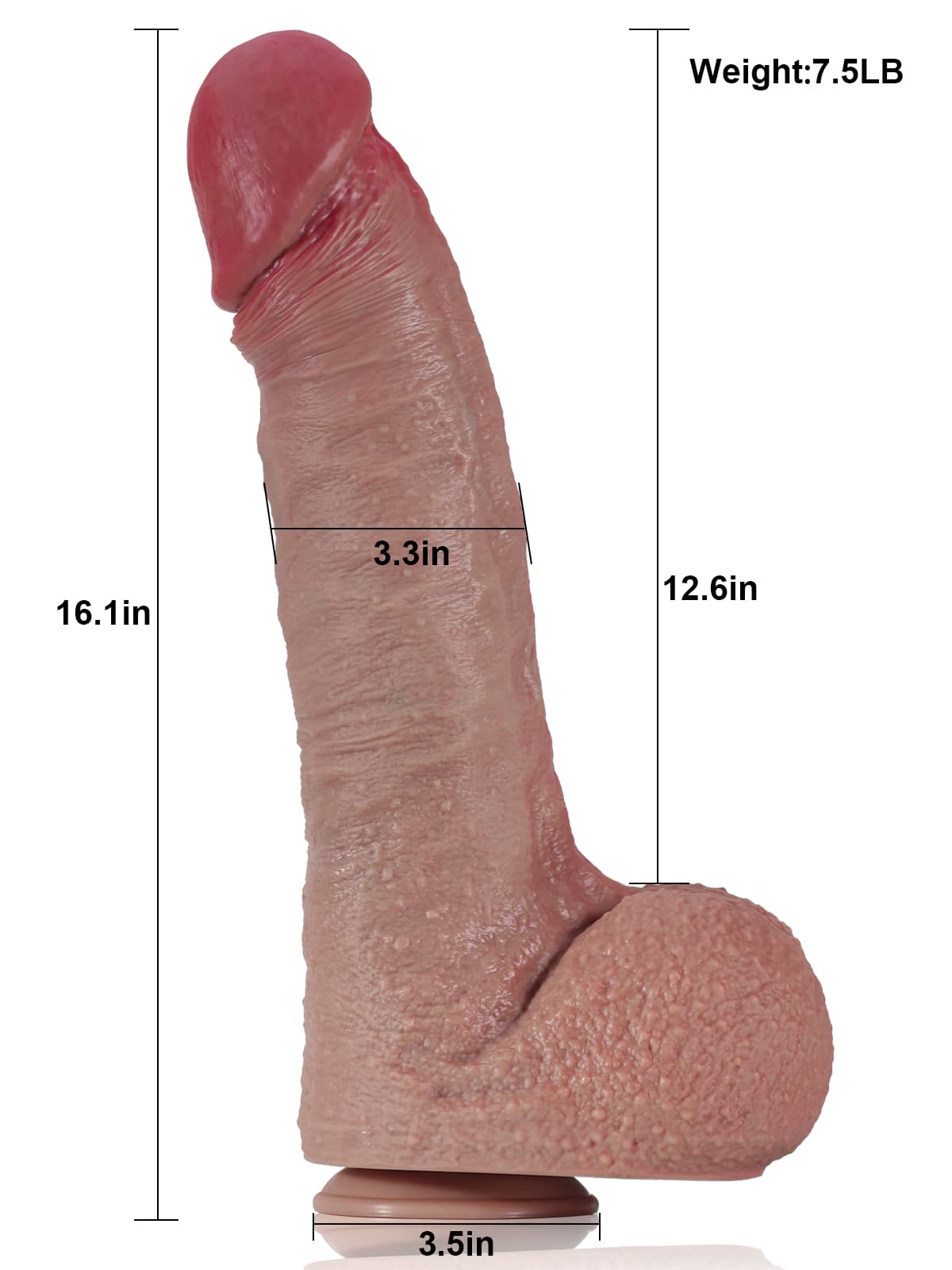 Liam 16" X 3.3" Very Huge Giant Realistic Dildo For Advanced Players