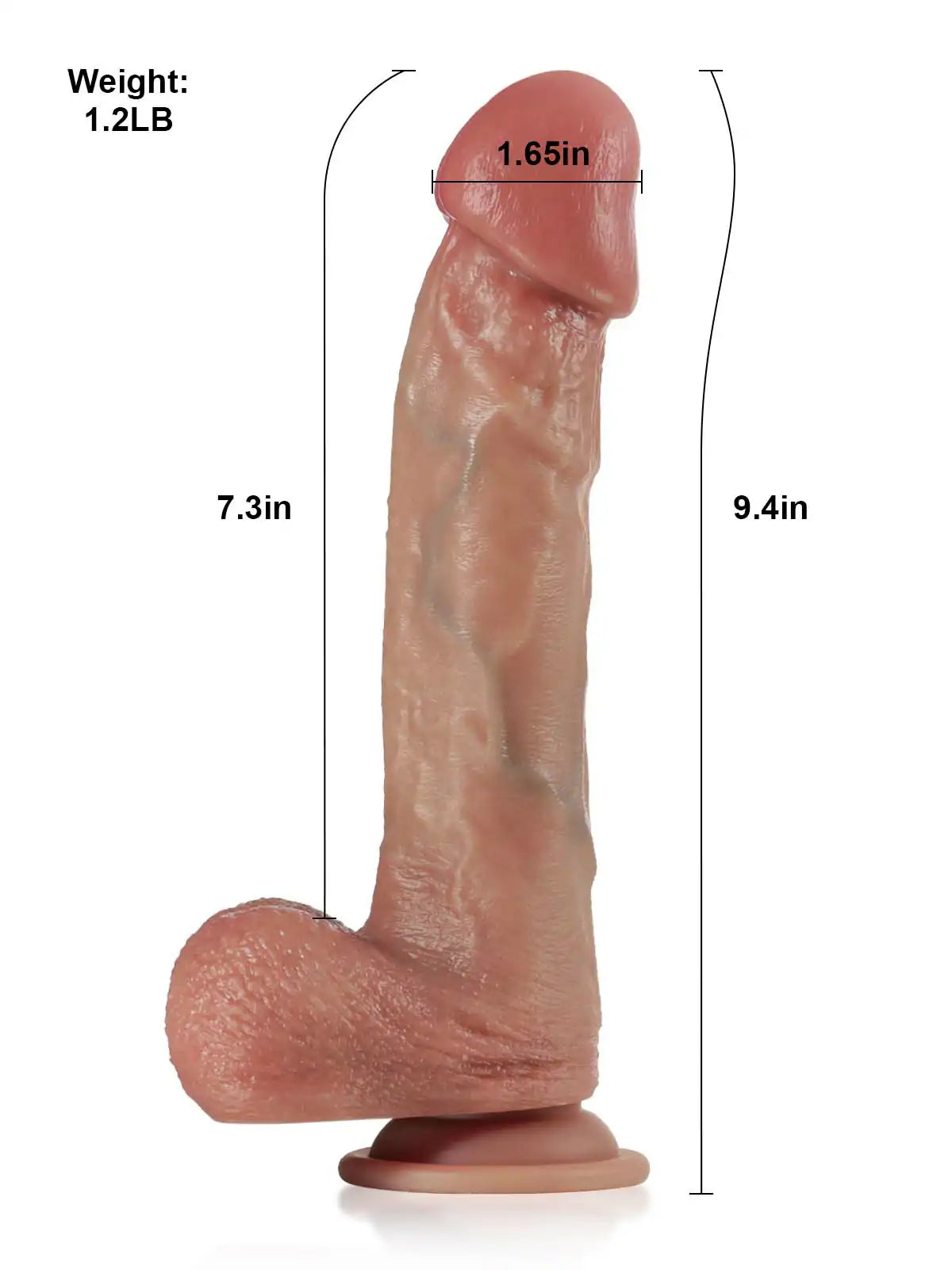 Madison 9.4" x 1.6" Heated Remote Thrusting Dildo, 9 Rhythms & 3 Vibration Modes