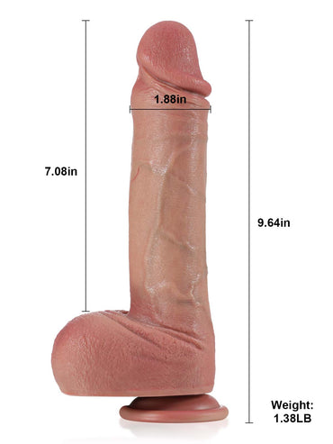 Atlas 9.6" x 1.9" Realistic Straight Dildo with Textured Skin