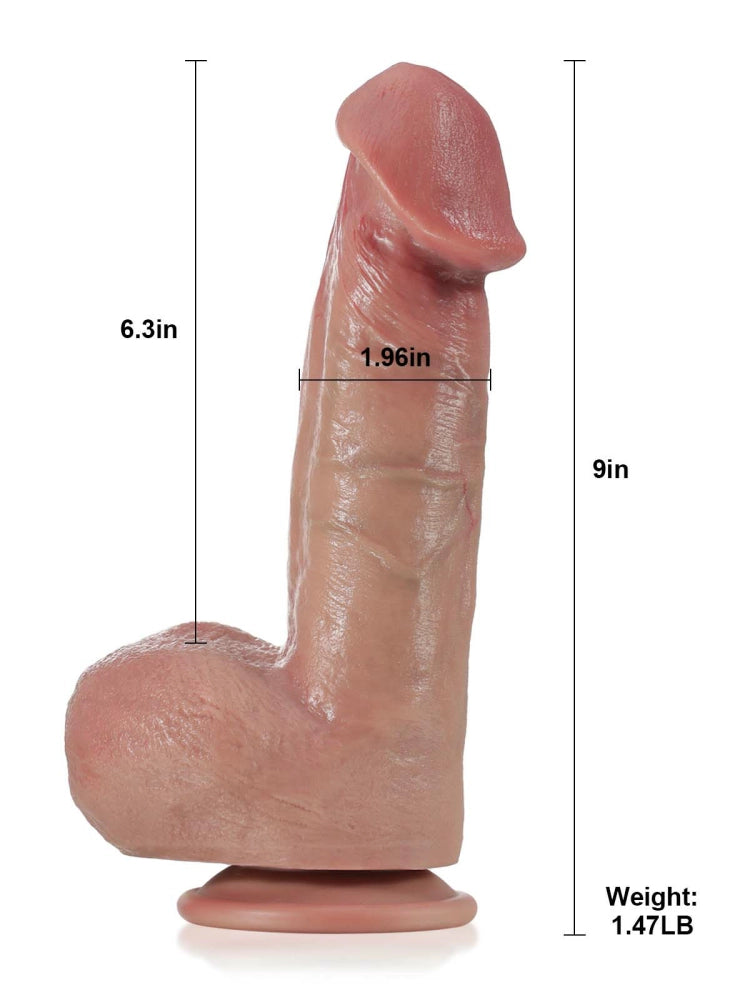 Nathan 9" x 2" Realistic Dildo with Swollen Glans and Veins