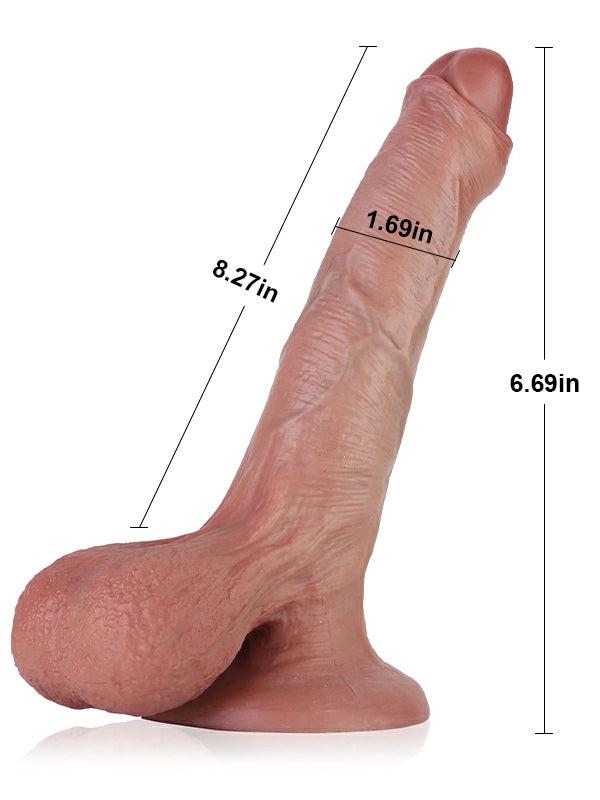 Nexus 8.3" x 1.7" Textured Dildo with Uncircumcised Foreskin Design