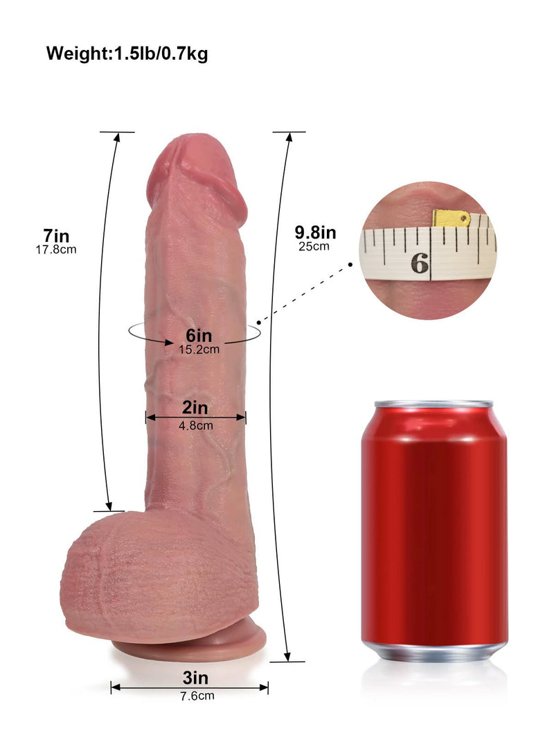 Nolan 9.8" x 2" Realistic Thrusting Dildo with Deep Ridge & Raised Veins-2