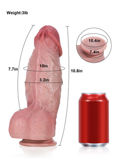 Sierra 10.8" x 3.2" Extra-Thick Realistic Silicone Dildo with Texture-3
