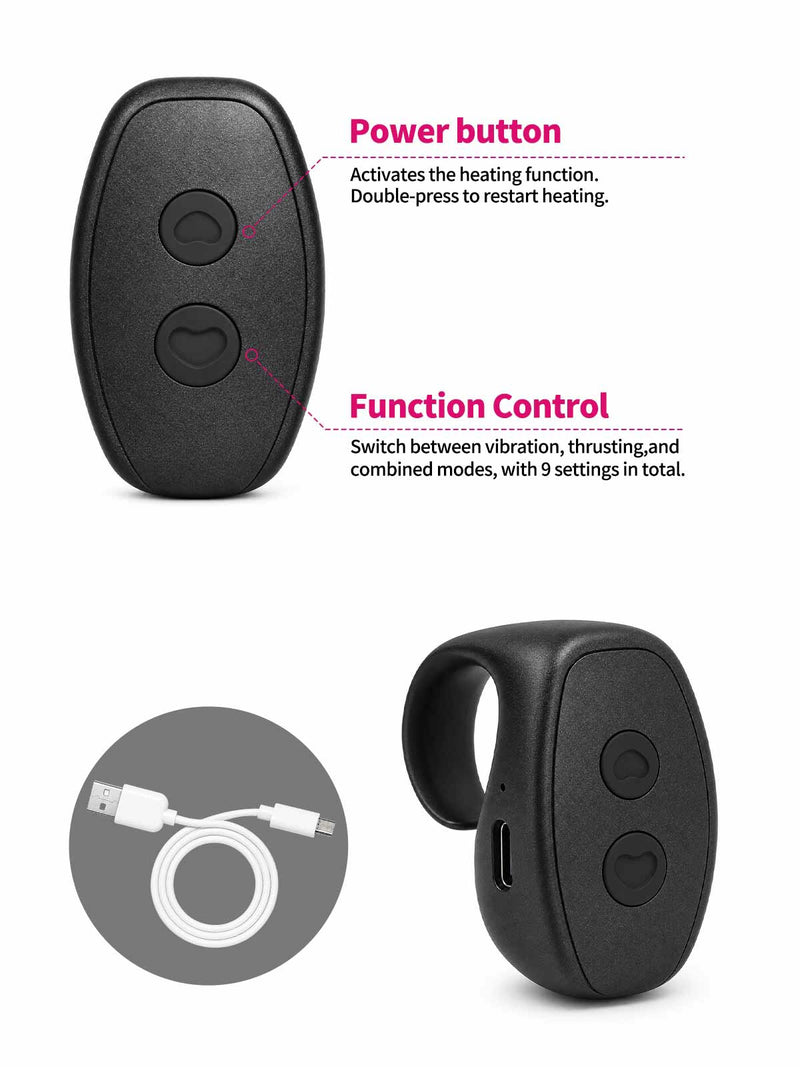 Reid 9.8" x 2" Smooth Skin Realistic Thrusting Dildo with Heating-7