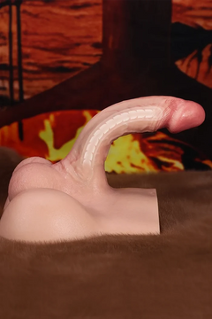 Rhys 2LB Platinum Silicone Mini Male Torso with 6.5" Realistic Dildo & Flat Riding Base-8