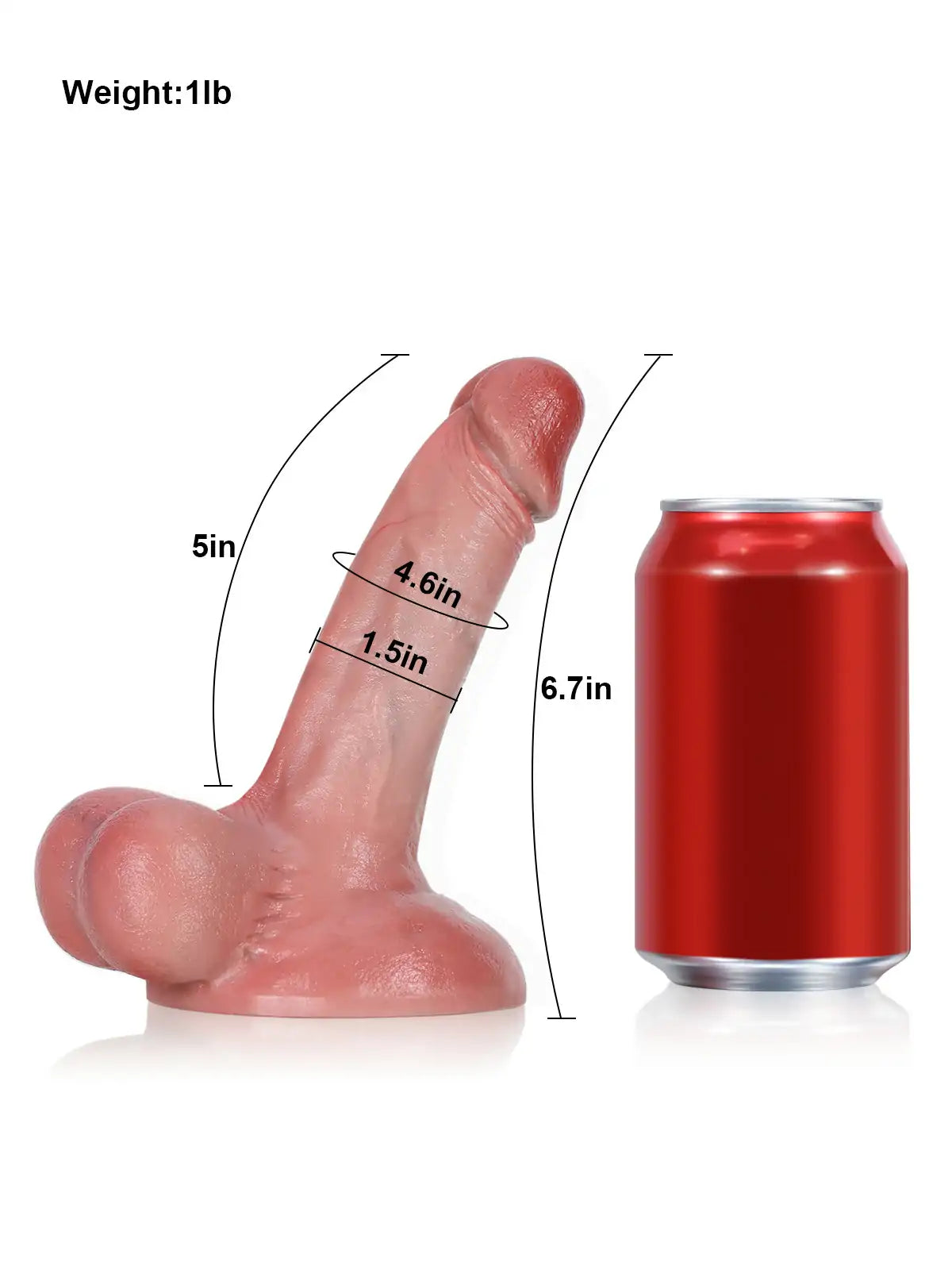 Ryan 6.7" x 1.5" Beginner Realistic Dildo with Swinging Balls & Strong Suction