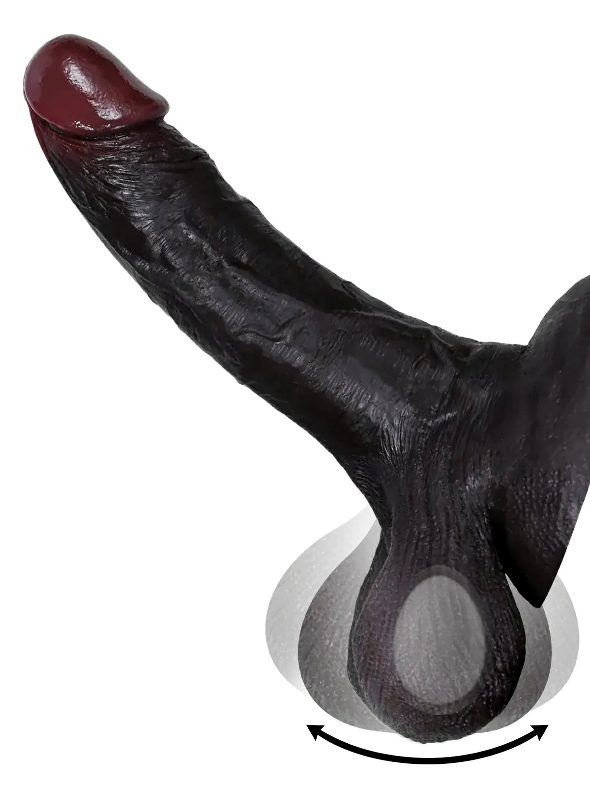 Nolan 8.6" x 1.7" Black Realistic Dildo with Squeezable Swinging Balls & Strong Hands-Free Suction-1