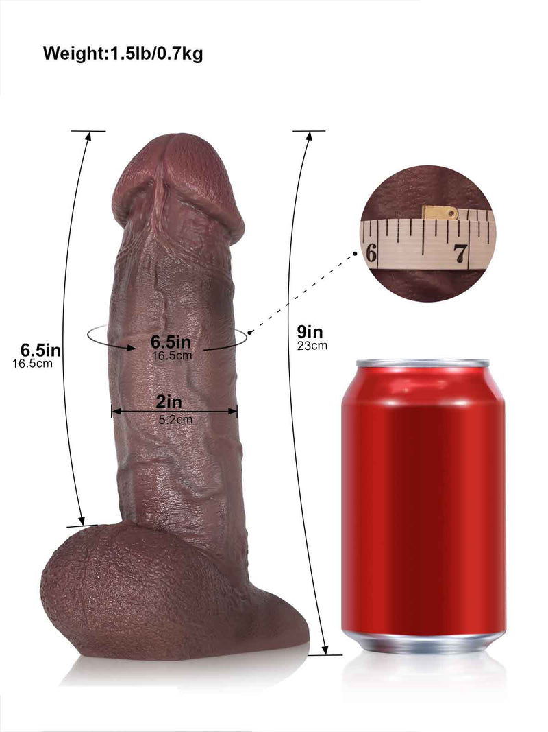 Gunner 9" Moving Foreskin Silicone Dildo with Vac-U-Lock & Suction Cup-21