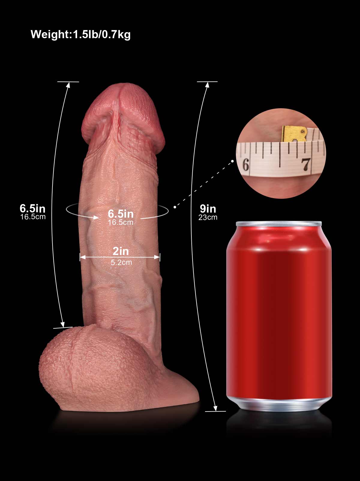 Gunner 9" Moving Foreskin Silicone Dildo with Vac-U-Lock & Suction Cup-2