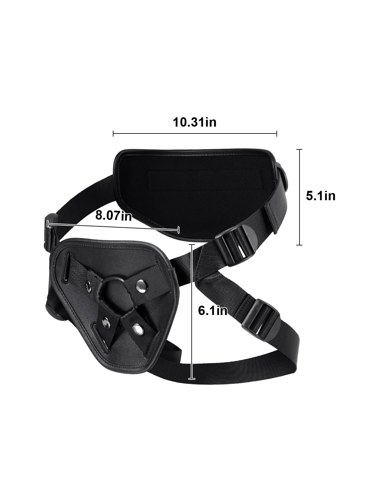 Luxury Strap TPE + PU Leather O-Rings Strap On