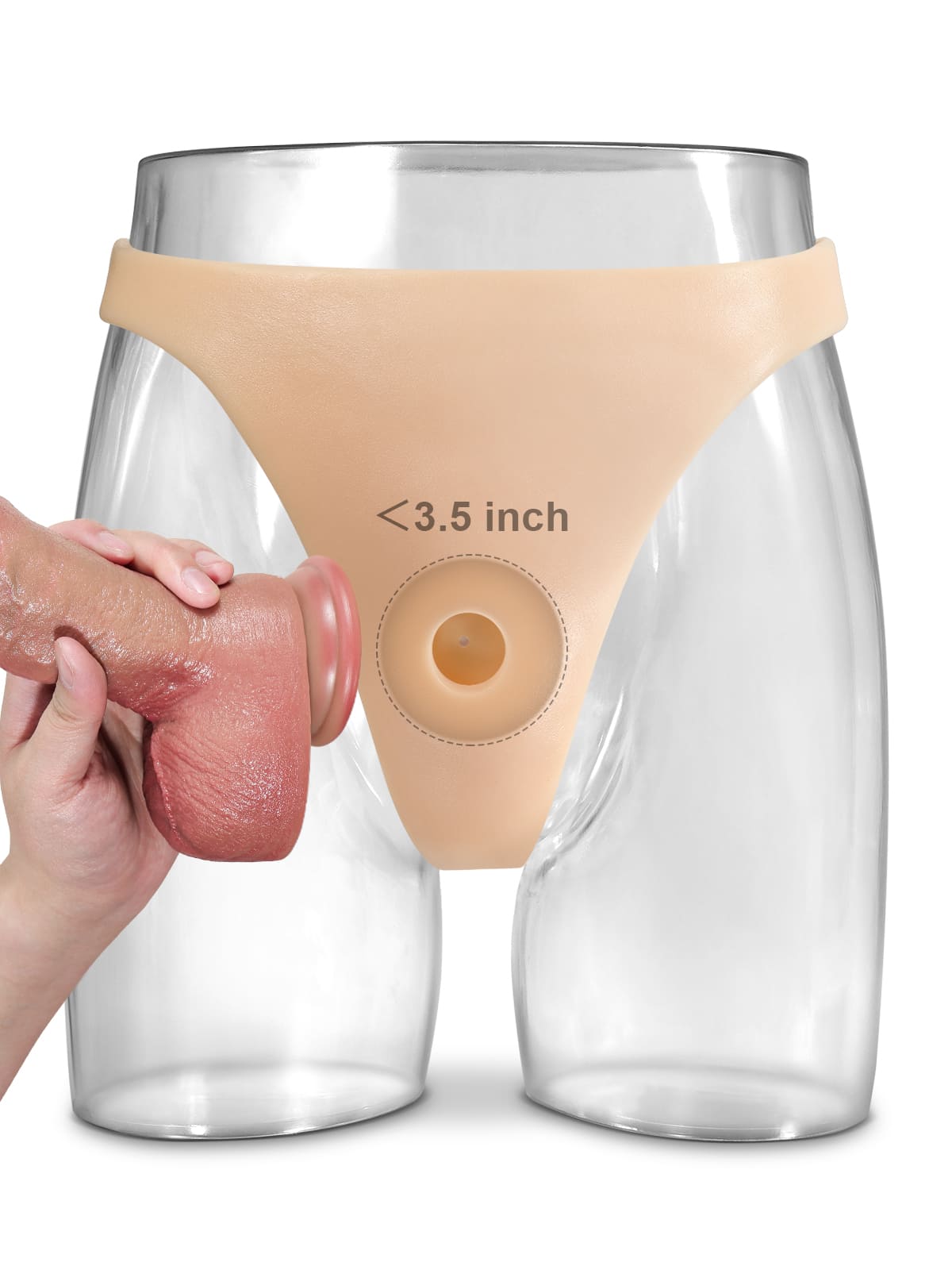 Silicone strap-on with vibrating anal dildo For Suction Cup Dildo (Replaceable dildo not included)