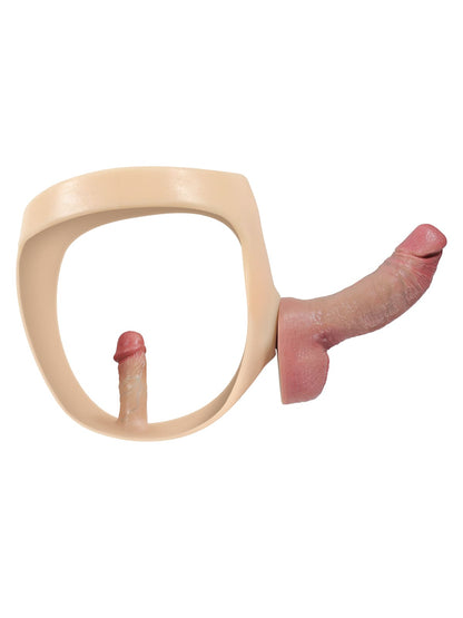 Silicone strap-on with vibrating anal dildo For Suction Cup Dildo (Replaceable dildo not included)