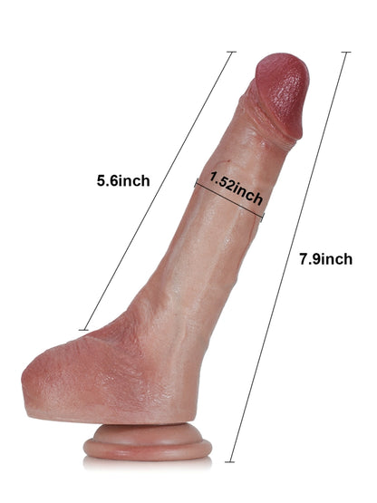 Sam 7.9" x 1.5" Soft Flexible Silicone Medium Dildo Featuring Keel