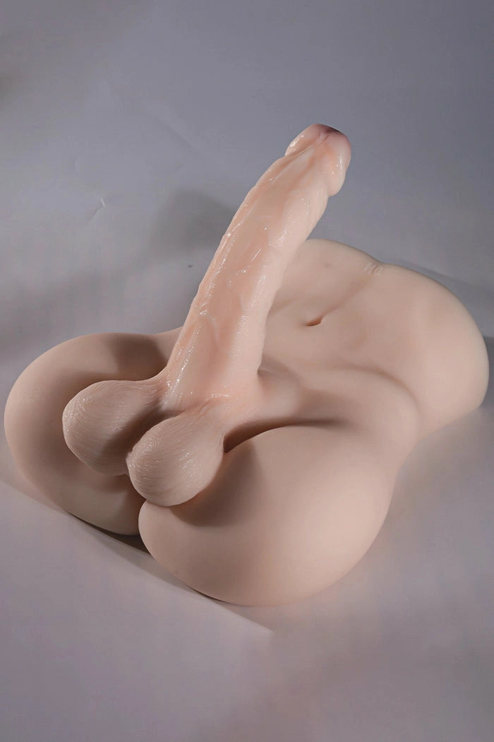 Theo 7.9LB Compact Brown Male Sex Torso with 7" Bendable Realistic Dildo-11