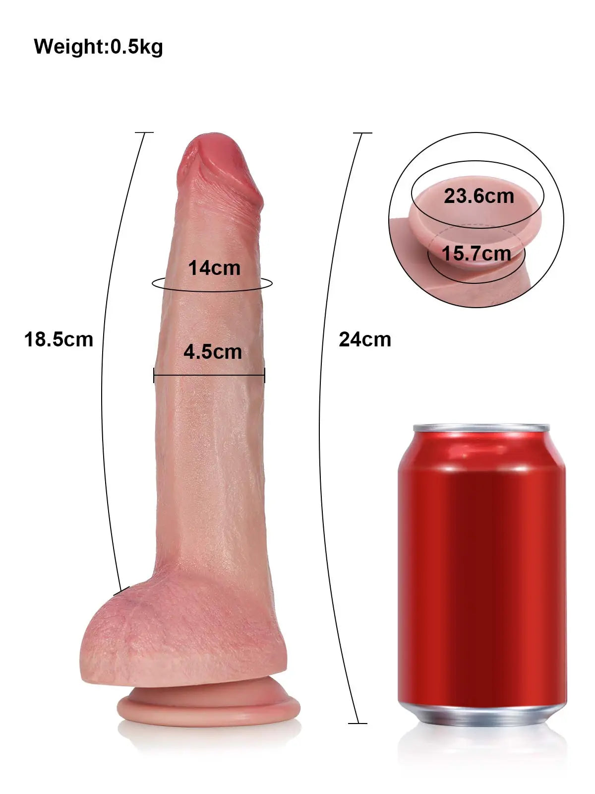 Tristan 9.5" x 1.8" Long Realistic Dildo with Dense Veining & Pronounced Ridge-3