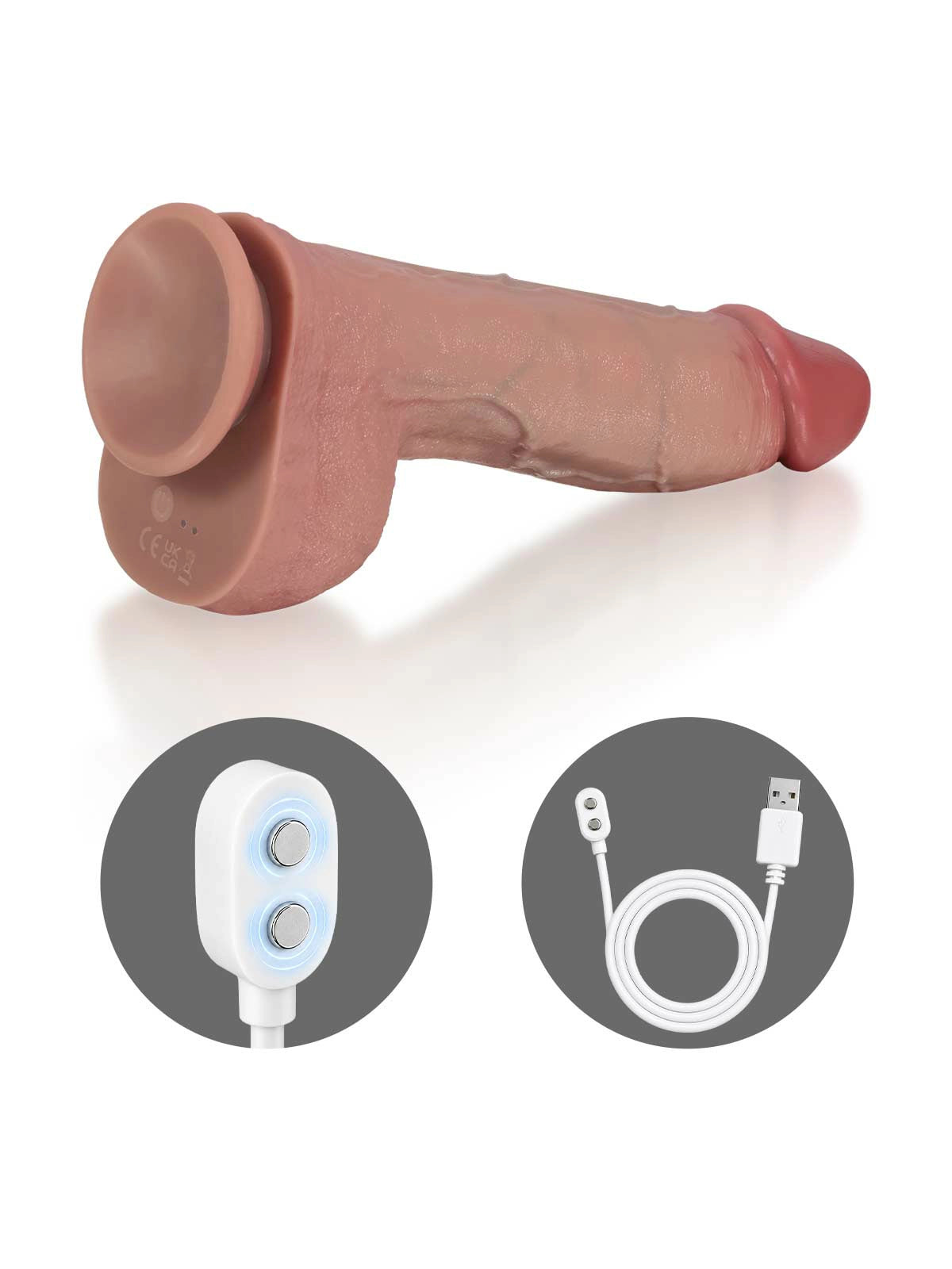 Wesley 10.6" x 2.3" Thick Middle Realistic Thrusting Dildo with Bold Veins-7