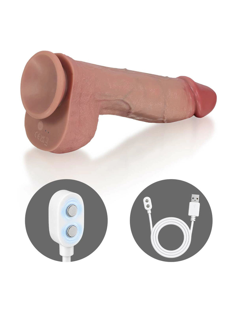 Wesley 10.6" x 2.3" Thick Middle Realistic Thrusting Dildo with Bold Veins-7