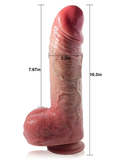 Cole 10 x 2.3 inch thick thrusting dildo size detail