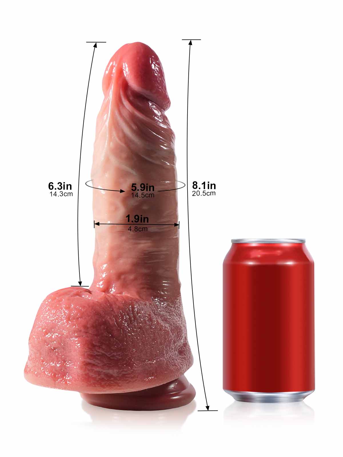 Denver 8.1" x 1.9" Power Thrusting Dildo with Tapered Tip-3