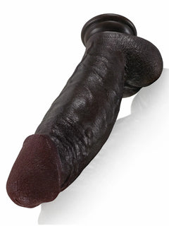 Maverick 8 inch thick black realistic dildo with balls and veiny shaft