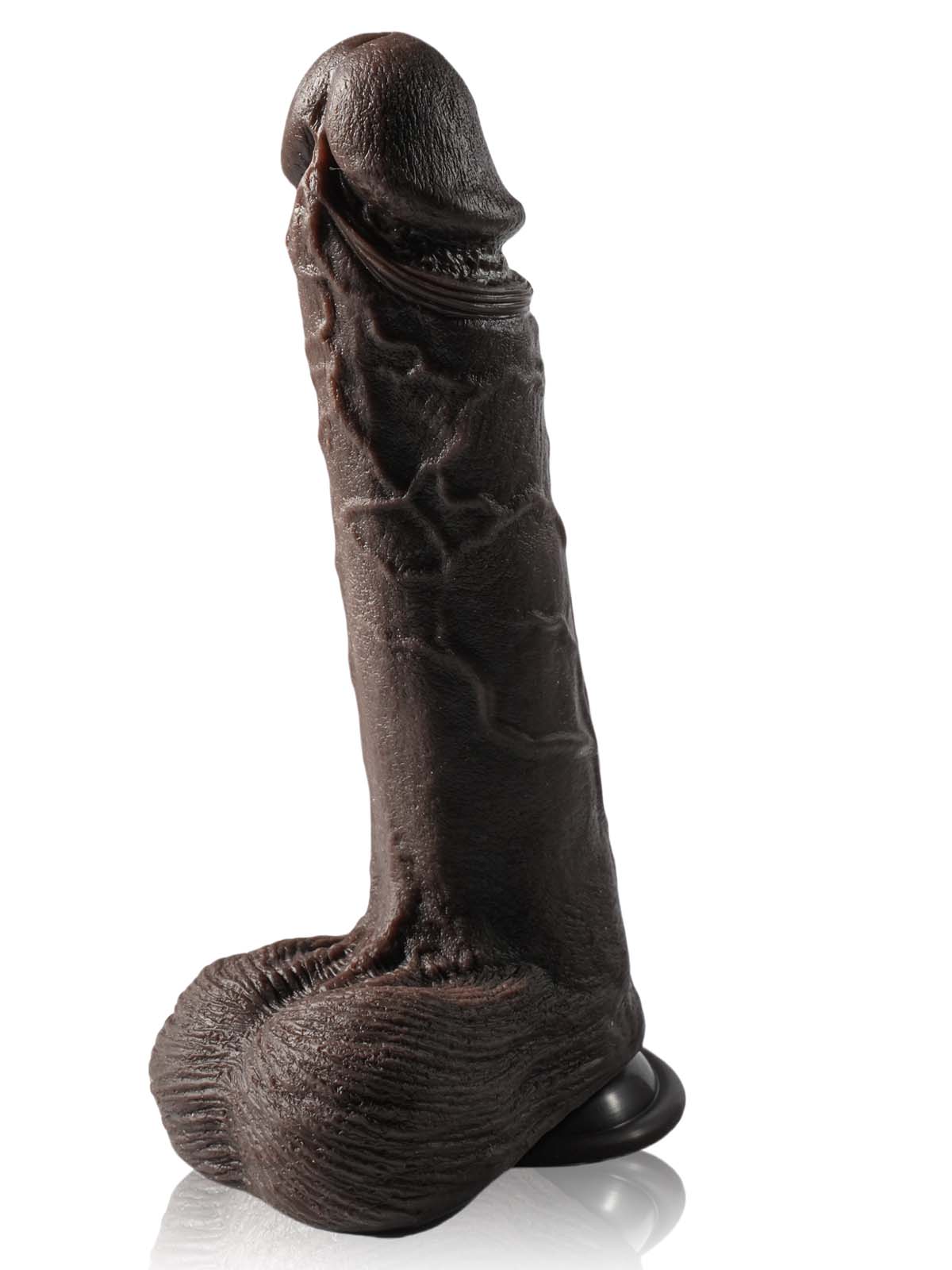 Noah black realistic thrusting vibrating dildo angle view
