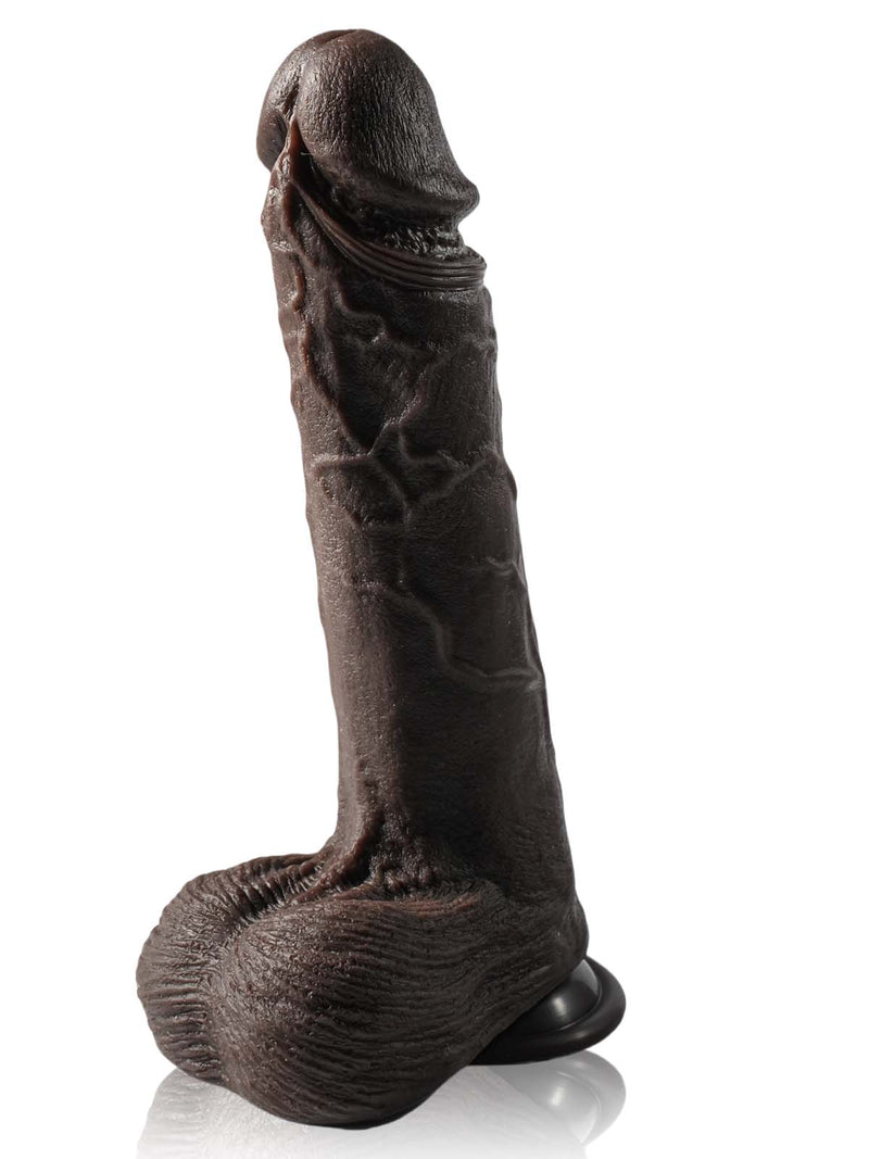Noah black realistic thrusting vibrating dildo angle view