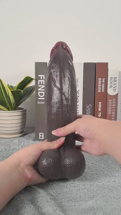 Demo video of the Houston black huge thick dildo showing its size