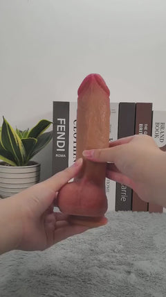 Quincy 8.6" x 1.7" Remote Thrusting & Vibrating Dildo with Sliding Skin, 7 Rhythms & 3 Vibes-2