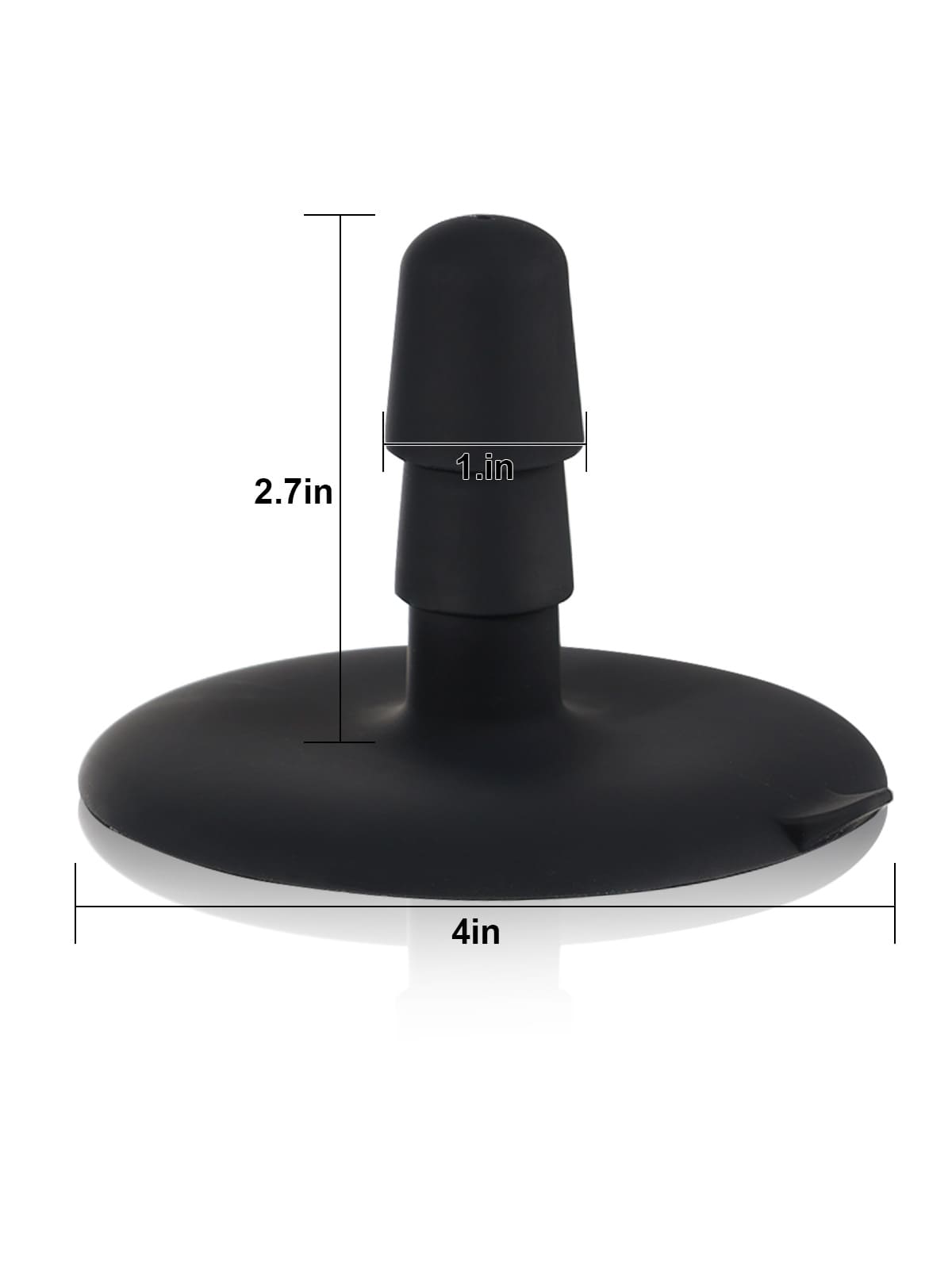 Detail of the strong suction cup base for the sliding skin dildo