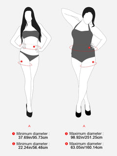 Size range guide for the couples strap-on harness on different bodies